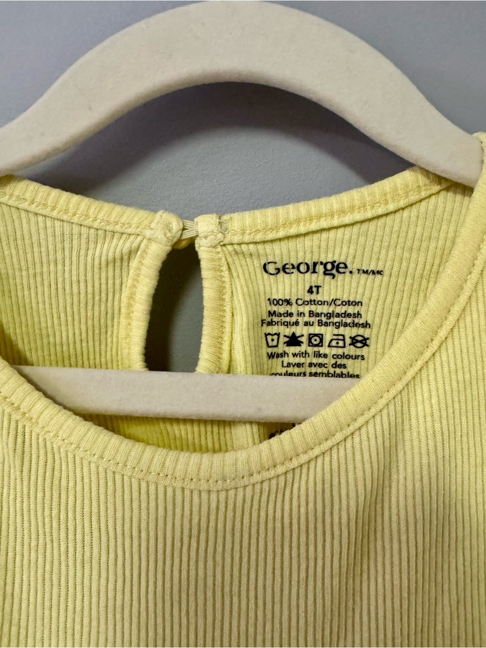George Yellow Ribbed Short Sleeve Tee with Ruffle Edges - Picture 3 of 3